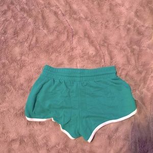 Green shorts from garage
